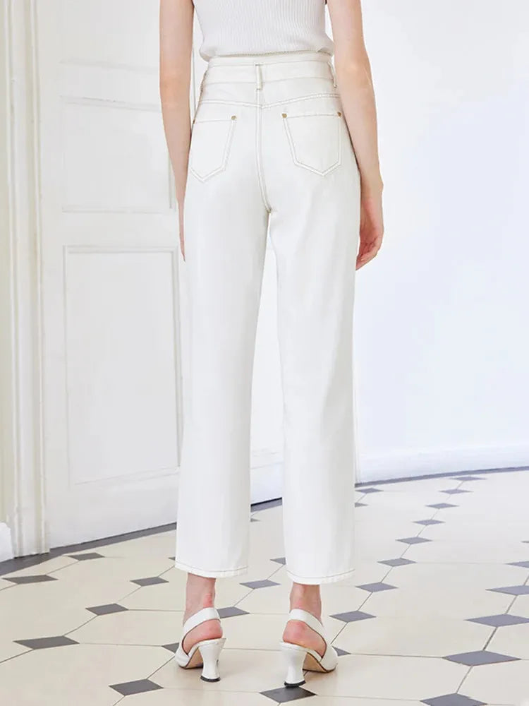 White Ankle Length Jeans