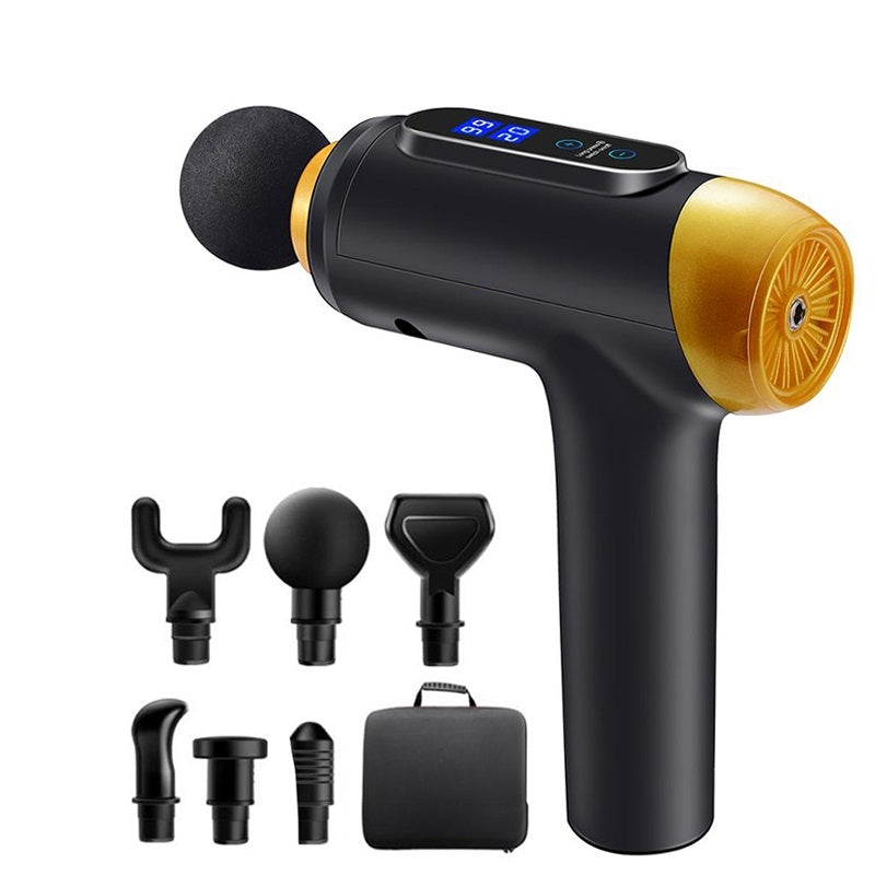 20 Gears Touch Screen High Frequency Massage Gun Muscle Relax Body Relaxation Electric Massager with Portable Bag 6 heads