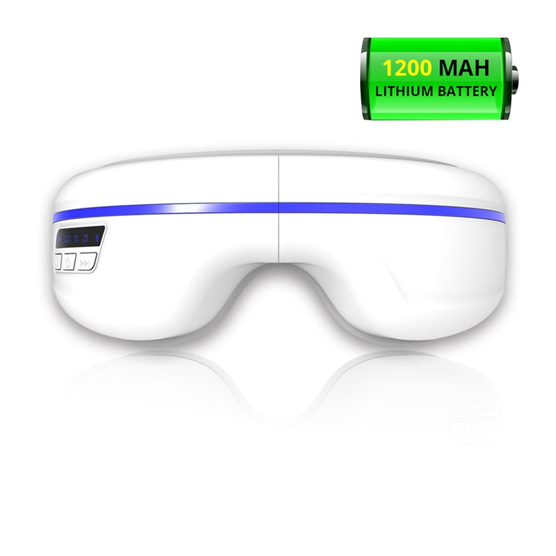 Wireless 1200Mah Lithium Battery Eye Massager Electric Airbag Vibration Heating Eye Massage Glasses with Bluetooth Function