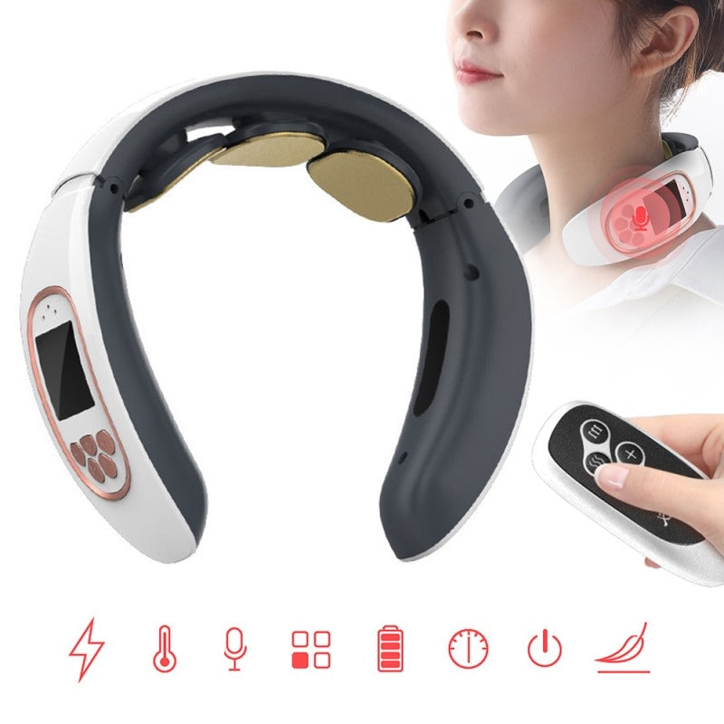 4D Electric Neck Pulse Massager Pain Relief Tool Health Care Relaxation Cervical Vertebra Physiotherapy Kneading Massage Machine
