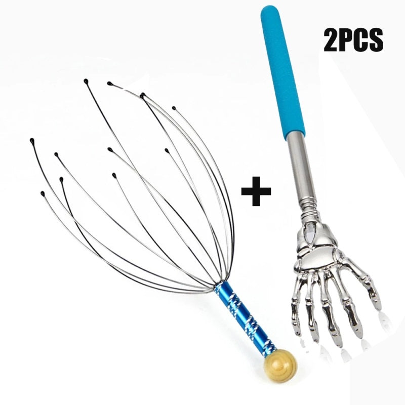 Scratching Massage Claw Scalp Relaxation Relief Body Massager Remove Muscle Tension Tiredness Metal Octopus Head Massager