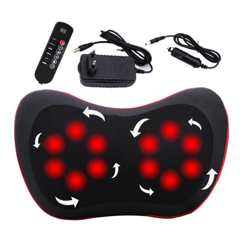 Electric Massage Pillow Vibrator Relaxation Shoulder Neck Back Body Heating Kneading Infrared Therapy for Neck Massager