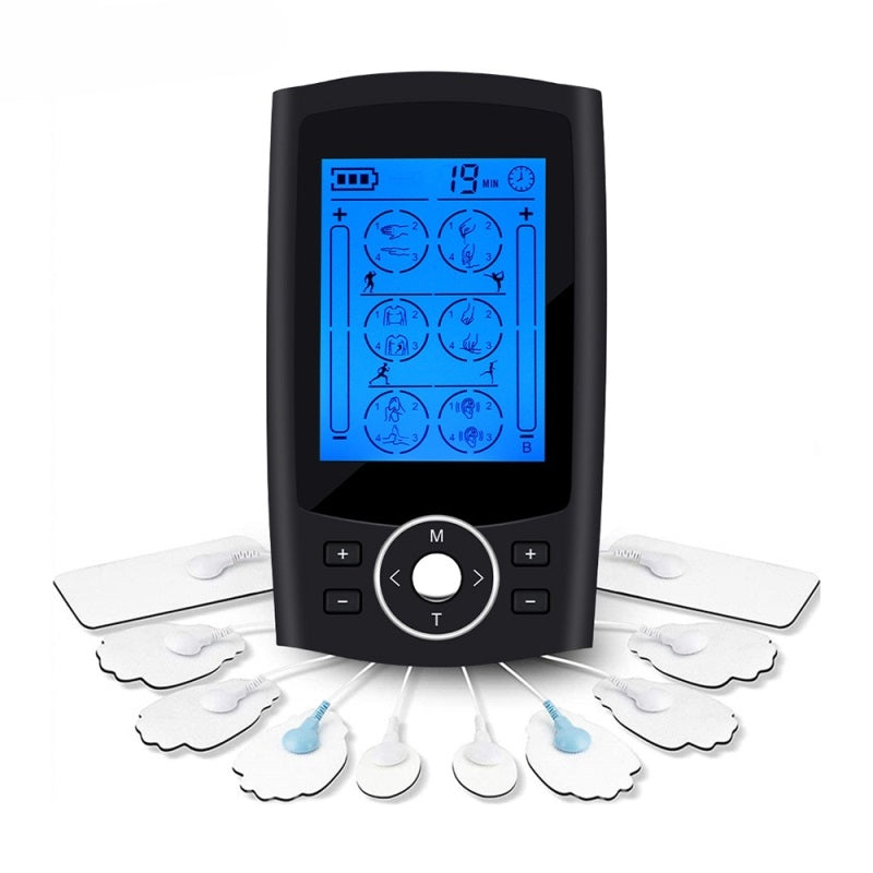 24 Modes Dual Output Health Care Body Massage Electric EMS Muscle Stimulator Unit Electronic Pulse Physiotherapy Massager