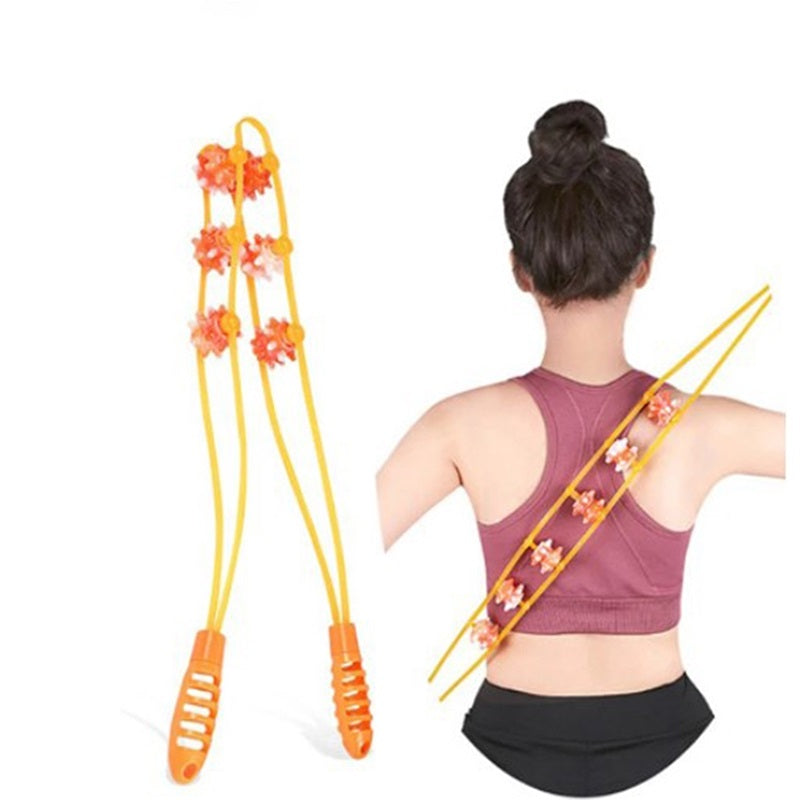 Portable Roller Massage For Shoulder Back Neck Waist Multi Functional Body Massager Self Upper Lower Point Rolling Handheld