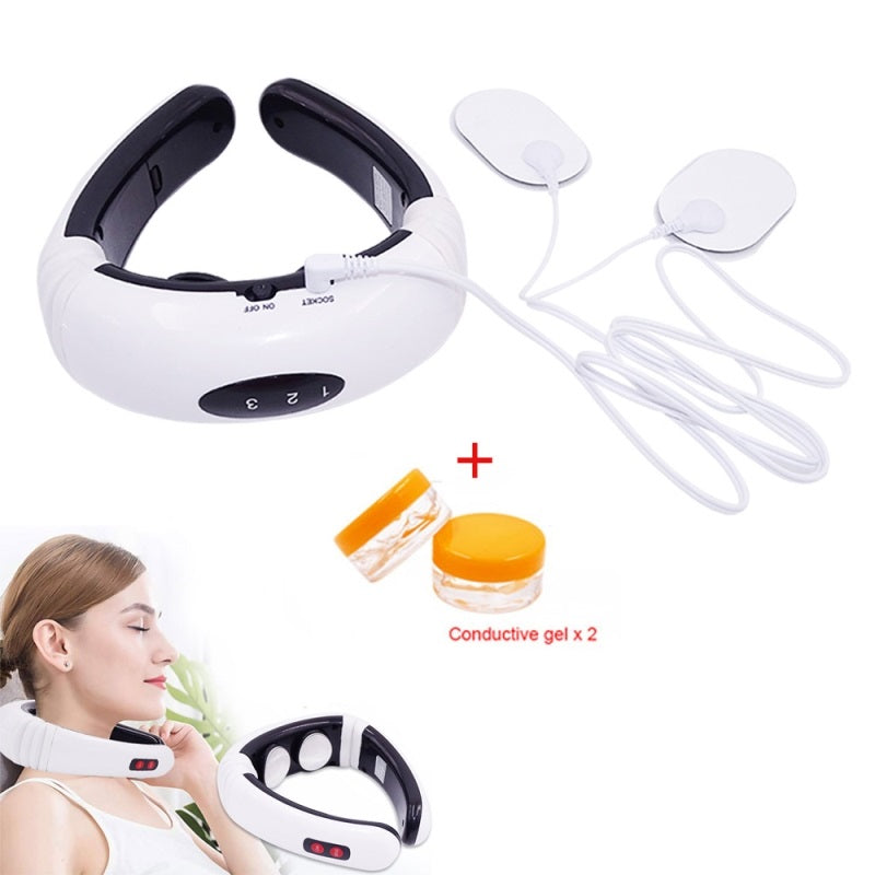 Electric Neck Massage EMS Pulse Back and Neck Massager Cervical Body Massage Device Muscle Stimulator Health Care Pain Relief