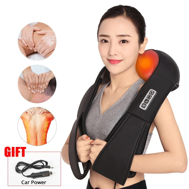 Electric Heating Neck Massager Kneading Cape Back Shoulder Pain Relief Home Acupuncture Therapy Relax Shawls