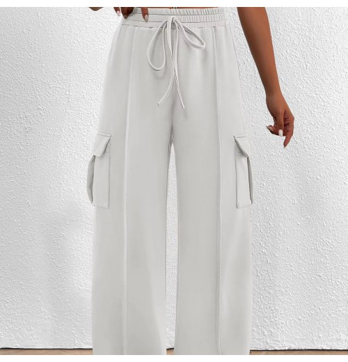 Wholesale Fashion Casual Street wear Loose Wide Leg Cargo Pants For Women