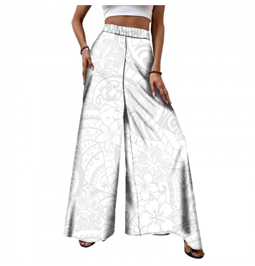 Women's Trousers Samoan Polynesian Tribal Printed High Waist Wide Leg Pants Samoa Loose Plus Size Women's pants & trousers