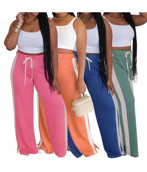 OJW101319 Casual Streetwear Y2k Ladies Wide Leg Trousers Loose Long Striped Women's Track Flare Pant Baggy Pants For Women